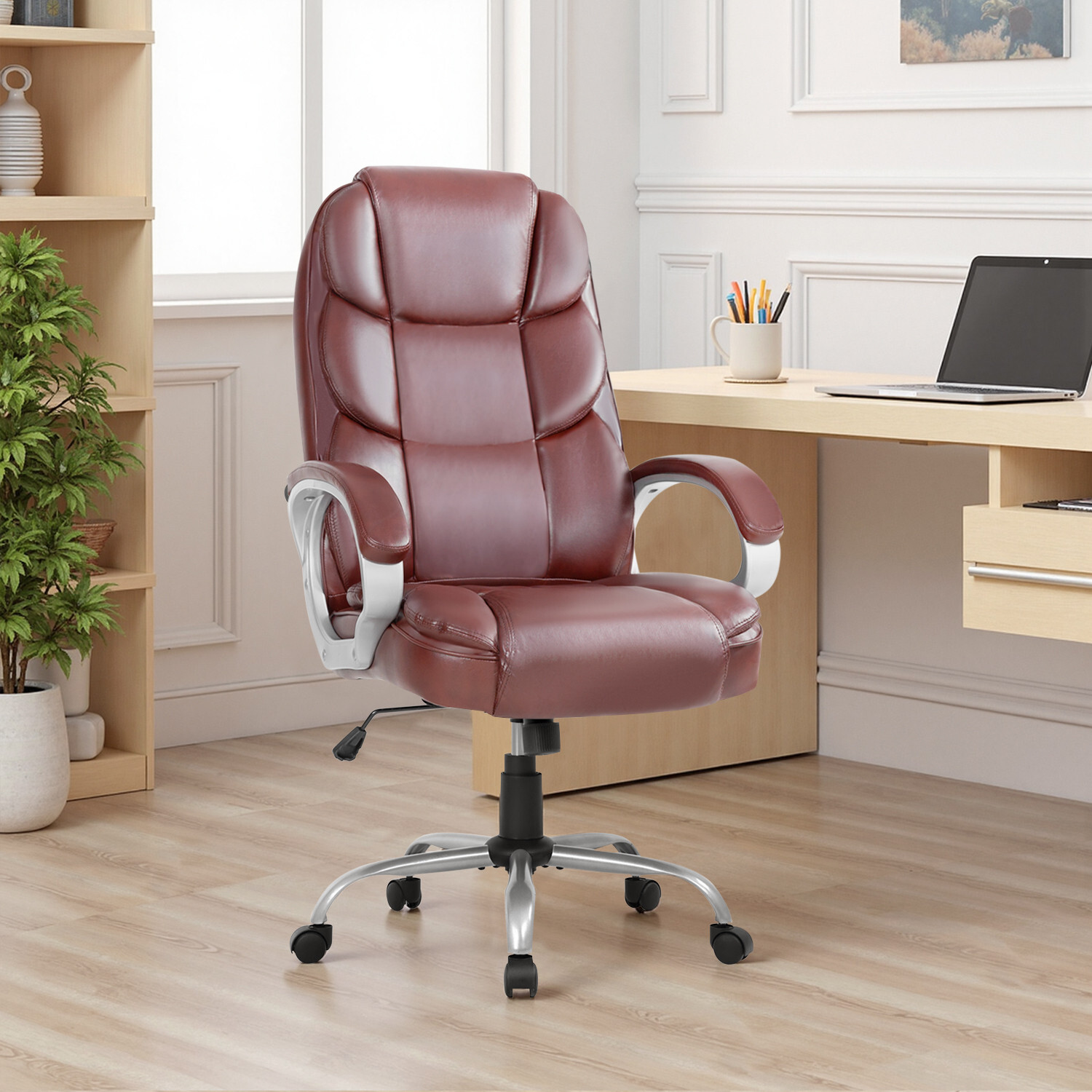Office Chair Ergonomic High-Back Executive Desk Chair with Adjustable Swivel