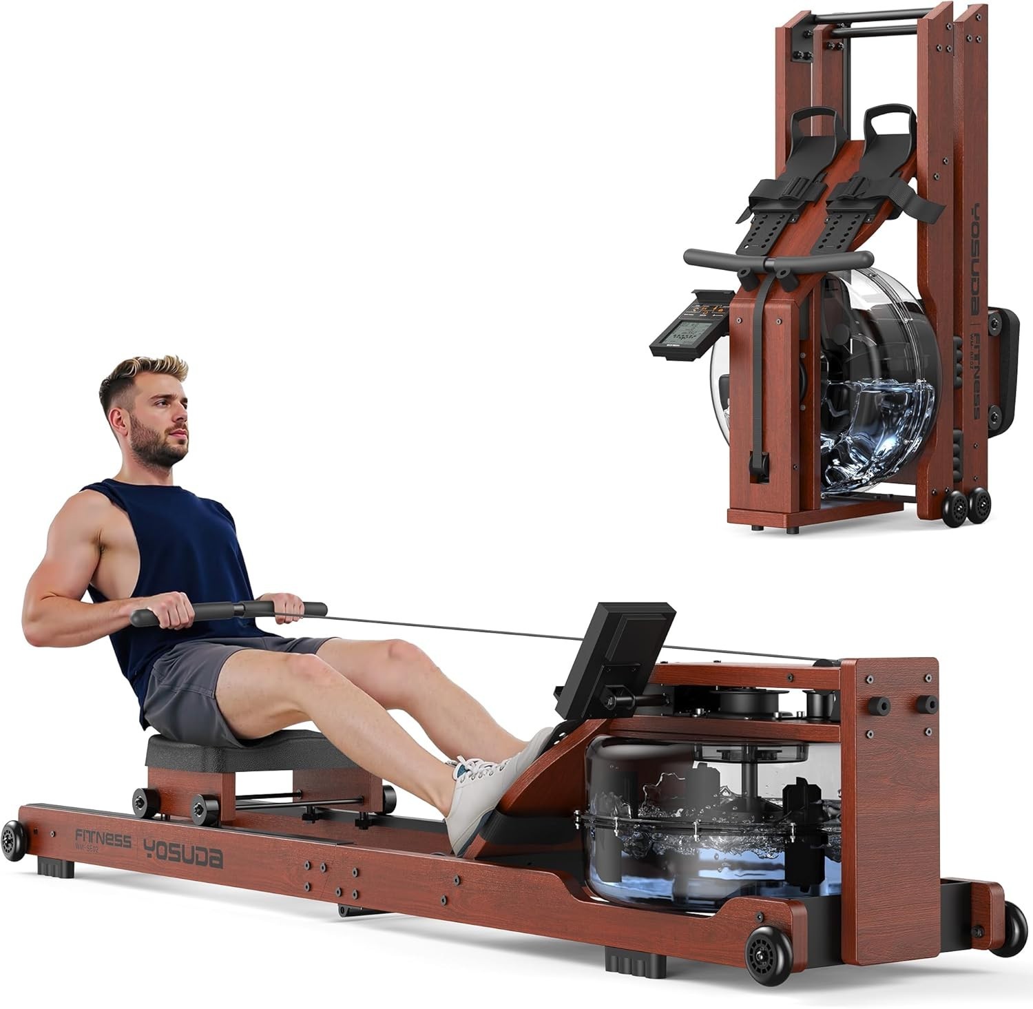 YOSUDA Water Rowing Machines for Home Use- Foldable Rower Machine 400LBS Weight