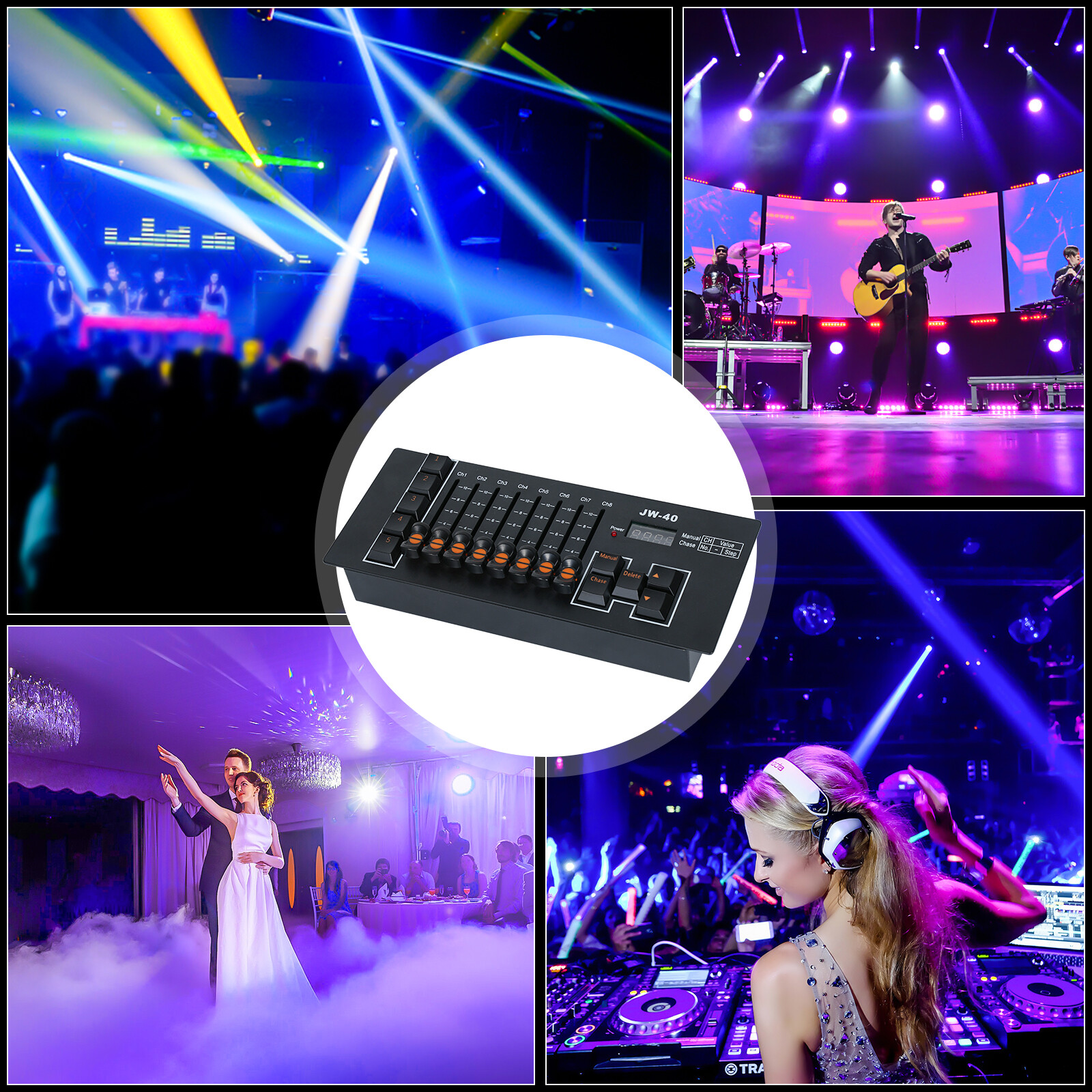 DMX 512 40 Channels Mini Operator Console Control For Stage Lighting DJ Party