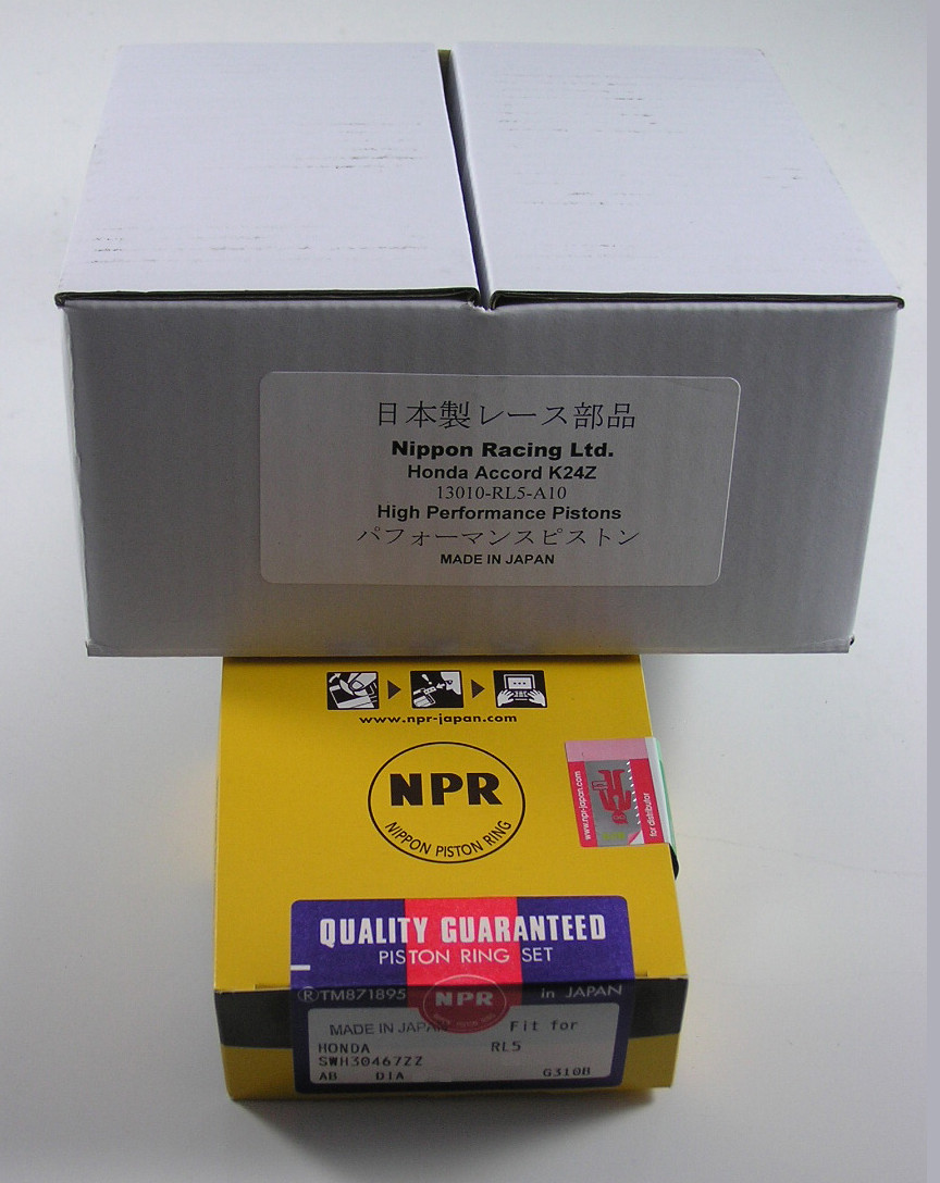 JDM NIPPON RACING TSX RL5 PISTONS K24Z3 K24A2 K24A NPR RING SET STANDARD 87MM