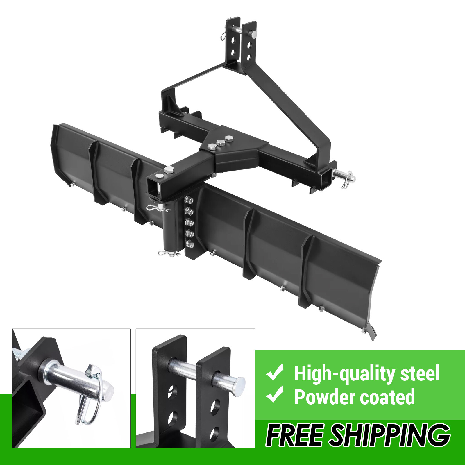 For Category 0 & 1 Tractors 3 Point Rear Grading Blade Scrape Blade Steel 52"