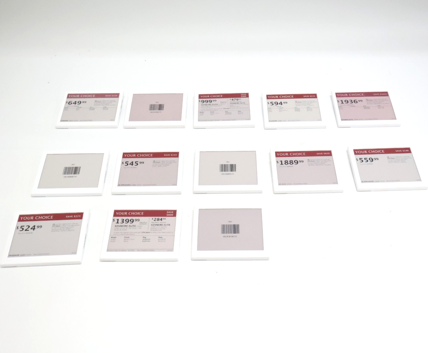 Lot of 13 Solum TG-GR6000N Electronic Shelf Labels
