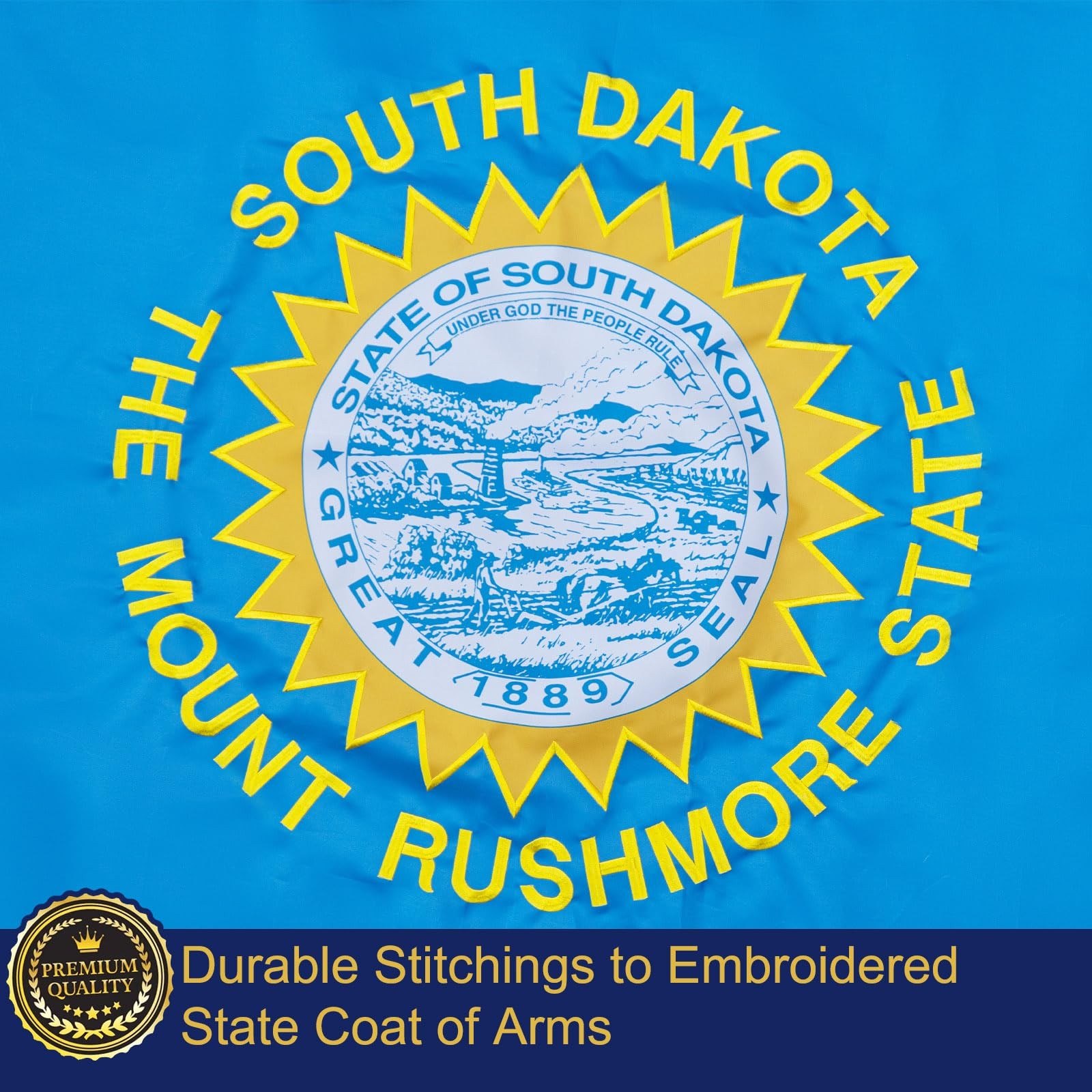 TOPFLAGS South Dakota Flag 5x8 Outdoor SD State Flags Embroidered Flag Heavy Dut