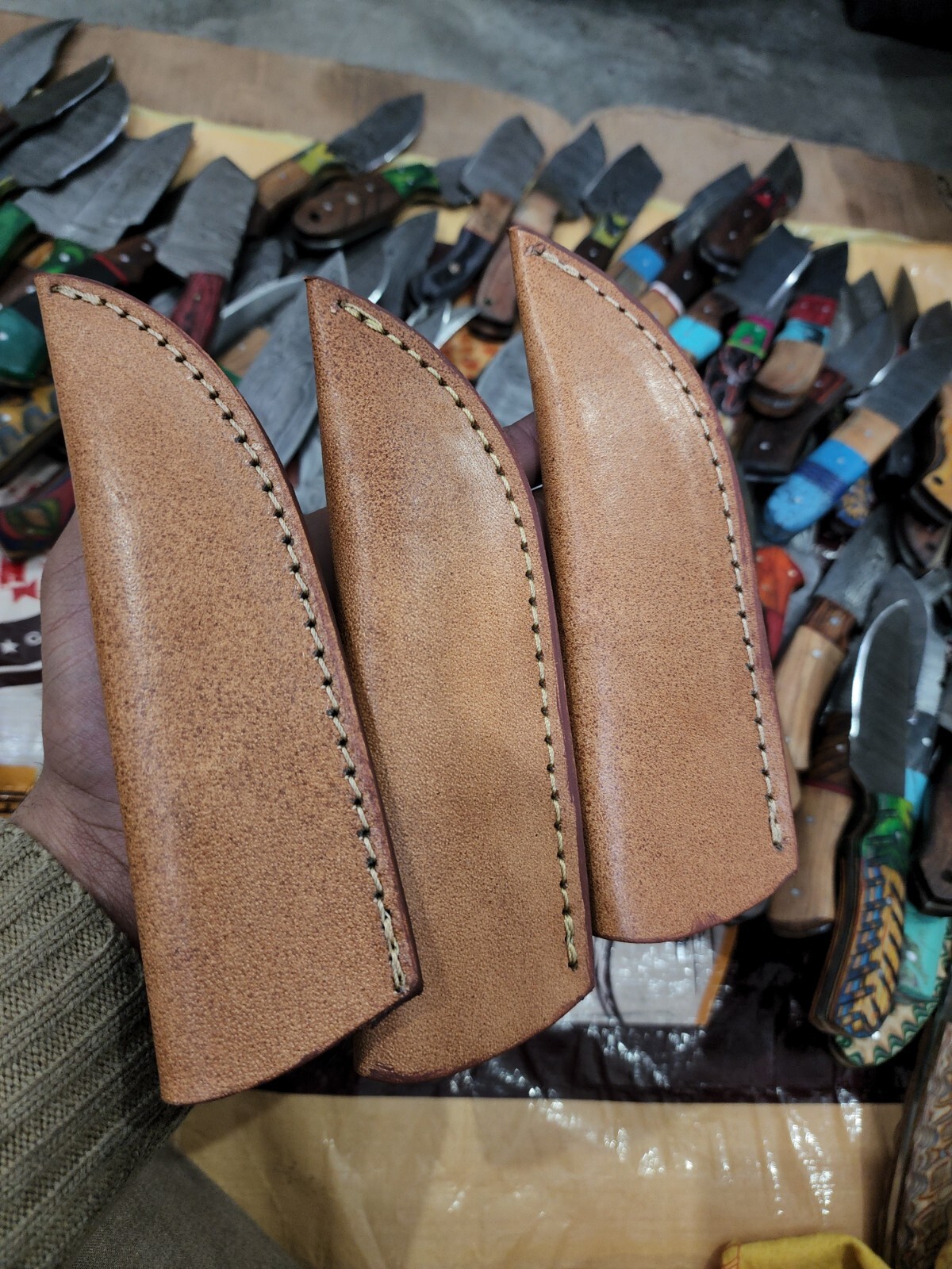 Lot of 50 Custom Handmade Damascus Steel 8" Full Tang Skinner Hunting Knifes USA