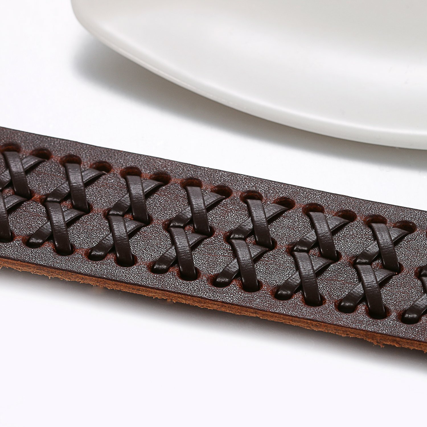 Punk Rock Wide Brown Leather Men's Cuff Bangle Bracelet Adjustable Wristband