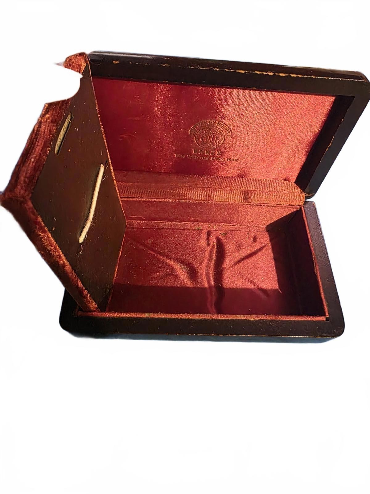 Vintage Buren Watch Box with Red Velvet Interior