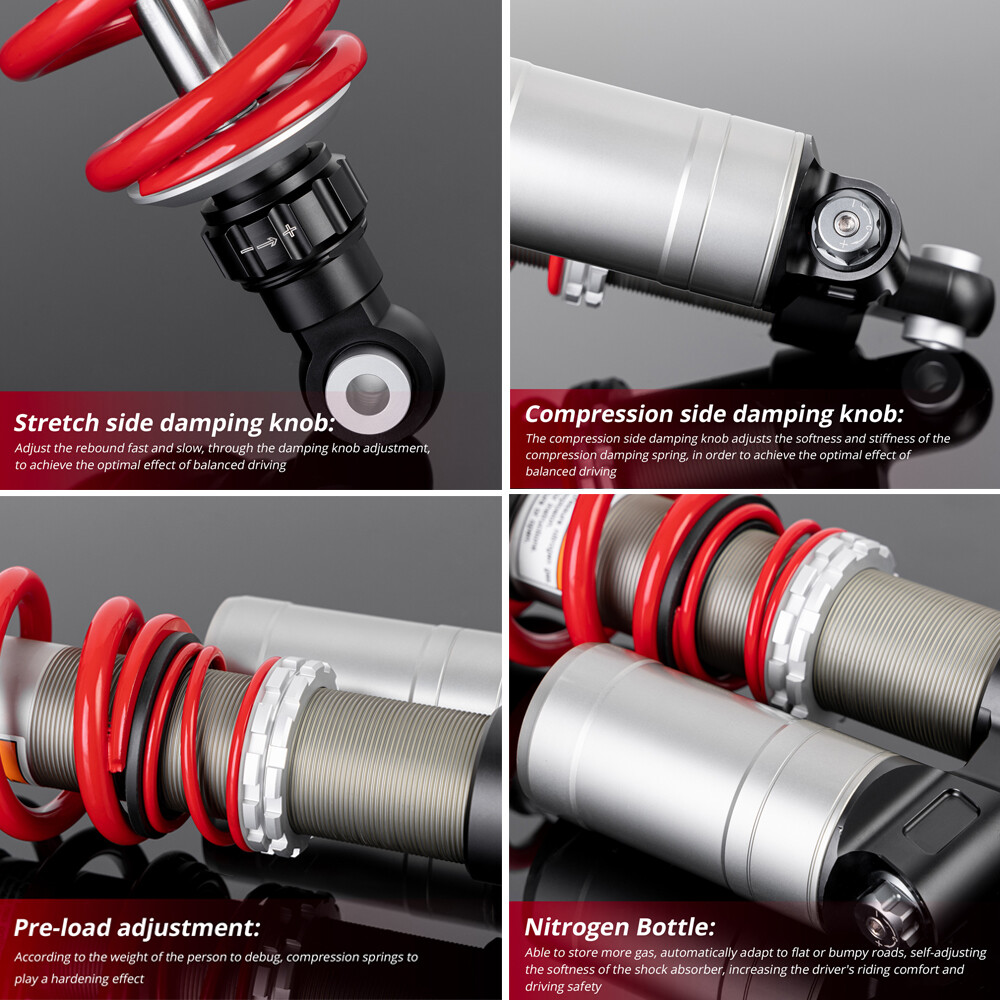 STAGE 3 REAR SHOCK ABSORBER SET FOR POLARIS RZR 800 S DUAL RATE FULLY ADJUSTABLE