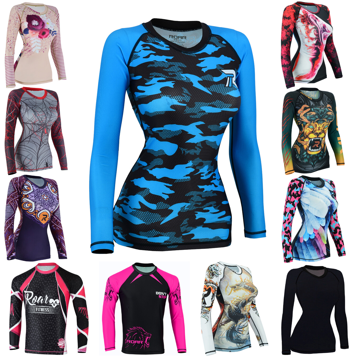 Koyes Fightwear Women's MMA Compression Rash Guard Wrestling Long Sleeve Top