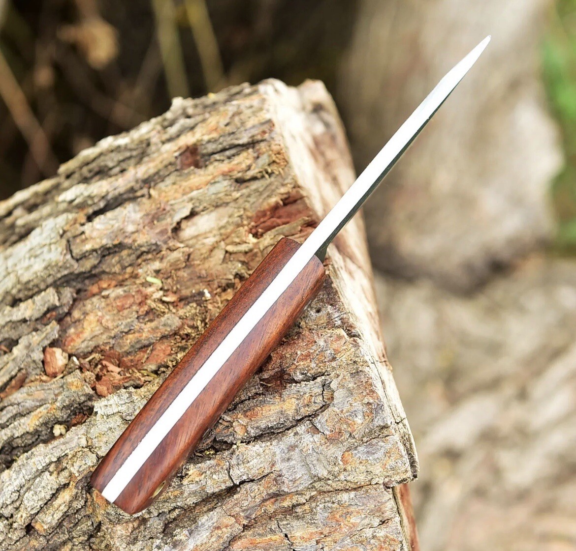 8” Vintage Handmade High Carbon Steel Skinner Knife Fixed Blade Wood Handle