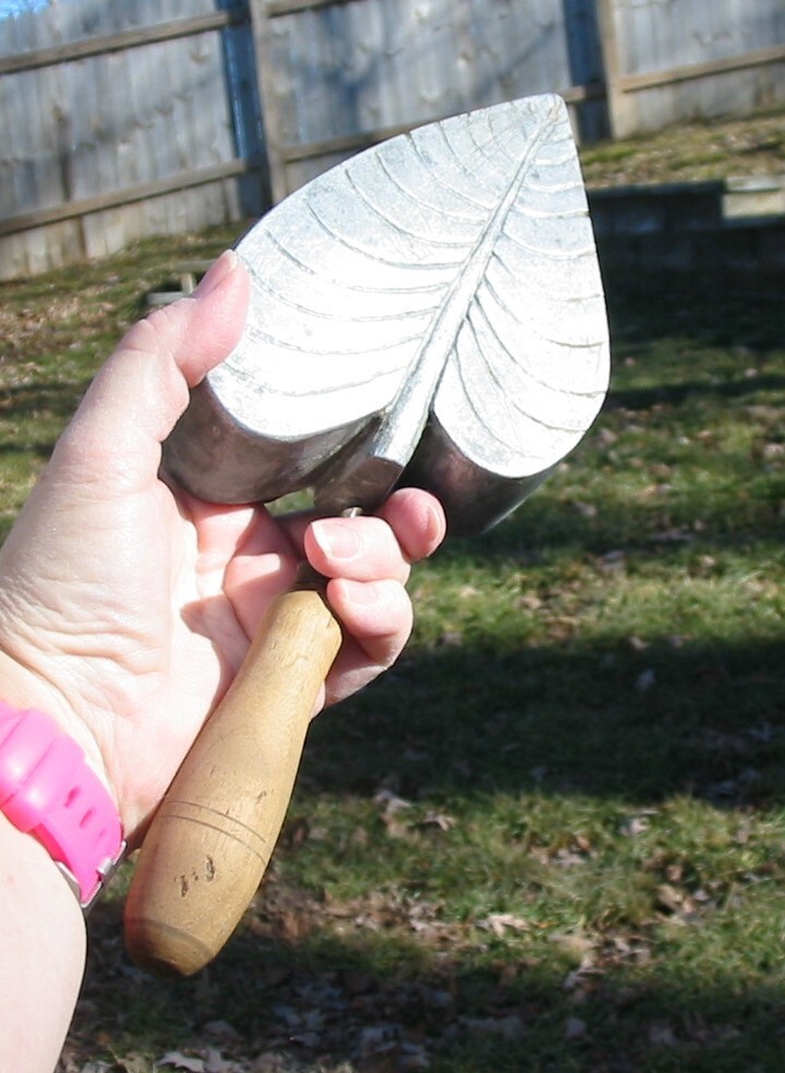 HUGE Rare Vintage Millinery Leaf Tool Mold Bronze Antique Cutter SET #23