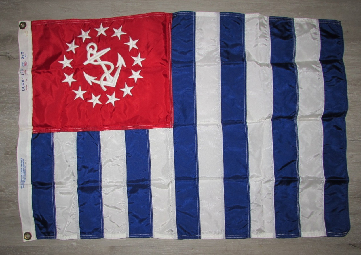 Vtg 24x36 Power Squadron Flag Nautical Nylon Maritime