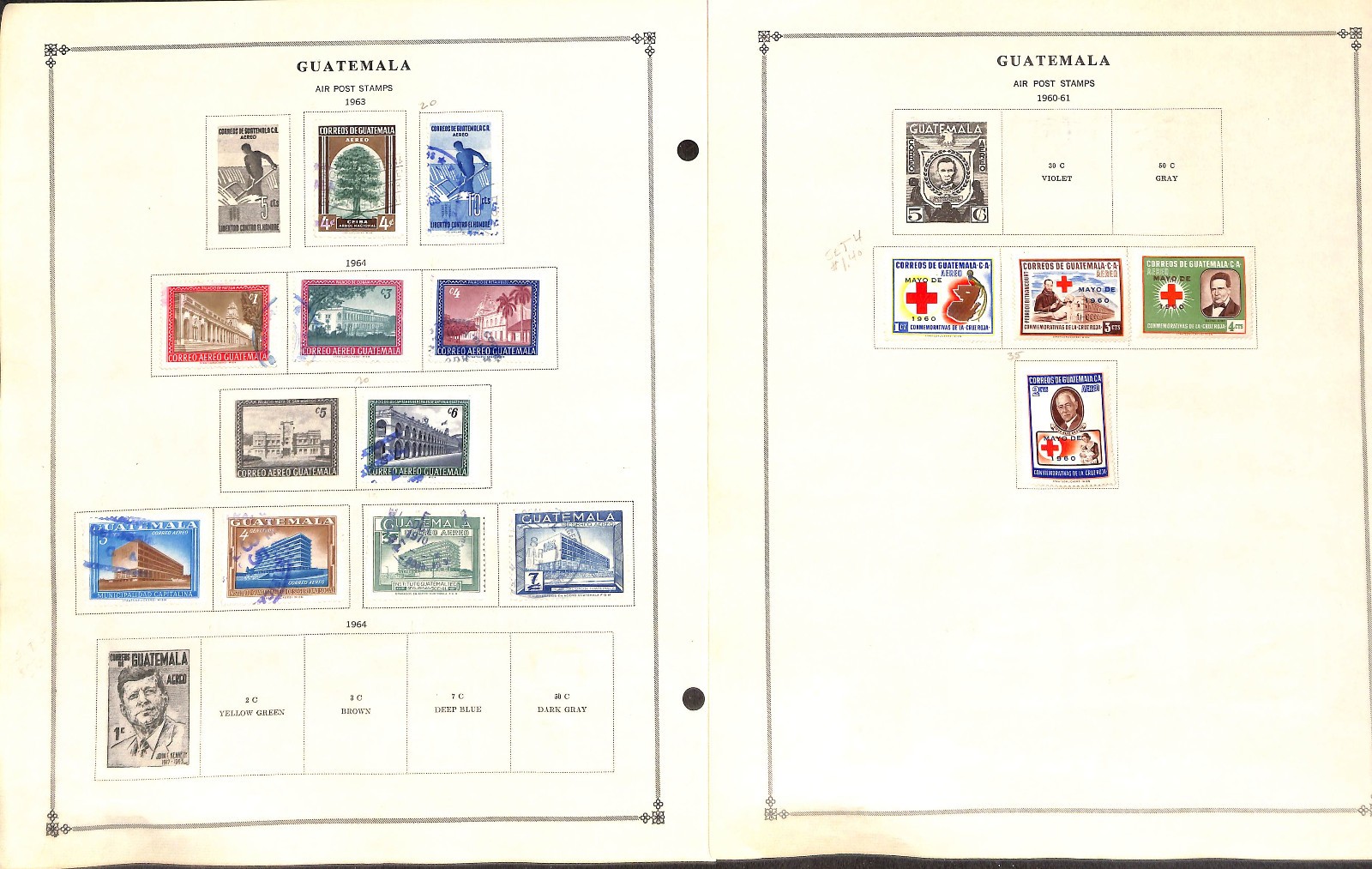 Guatemala Stamp Collection on 50 Scott International Pages, 1871-1976 (BA)
