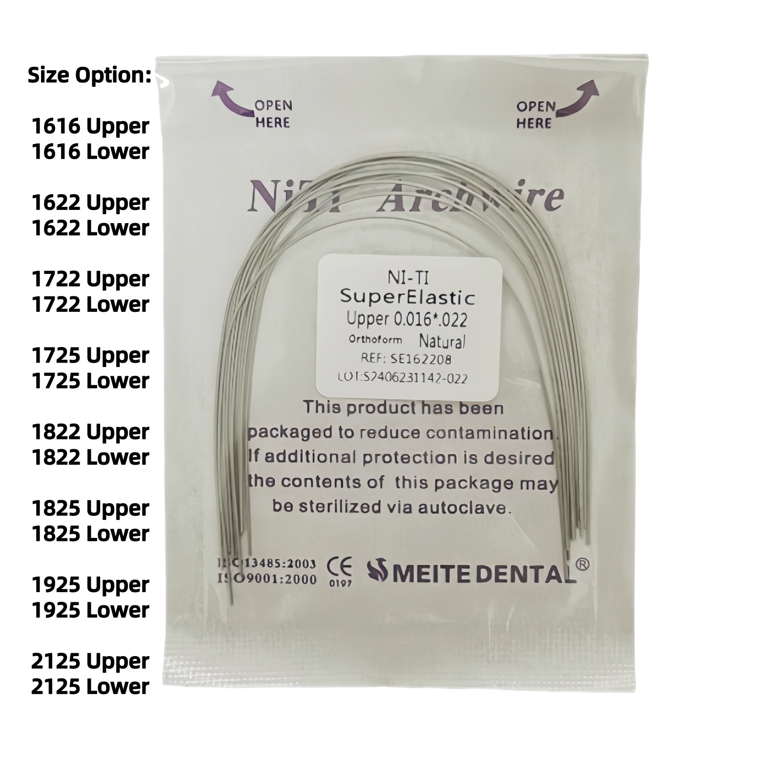 Dental Orthodontic Arch Wire Super Elastic Niti Round Rectangular Natural Form