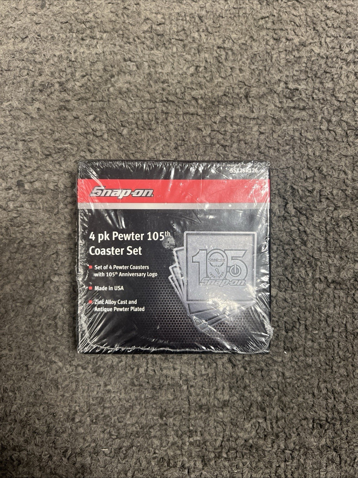 Snap-on 105th anniversary Pewter Coaster Set Of 4 Brand New (Sealed)