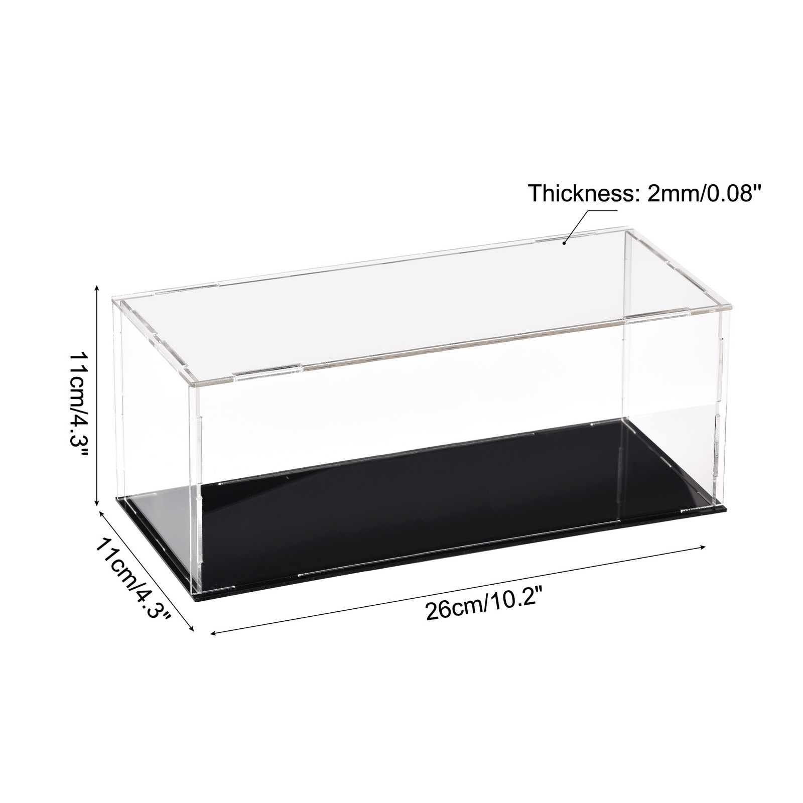 Acrylic Clear Display Case Box Dustproof Protection Showcase Box 25x10x10cm
