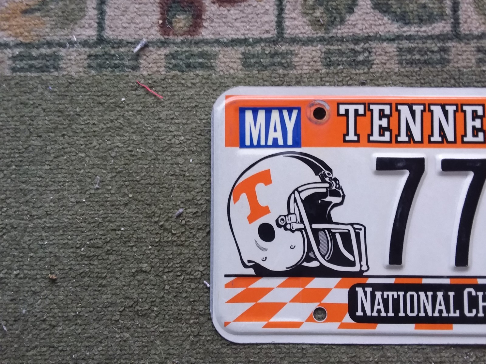 1998 Tennessee Vols Football National Champions License Plate Overton County