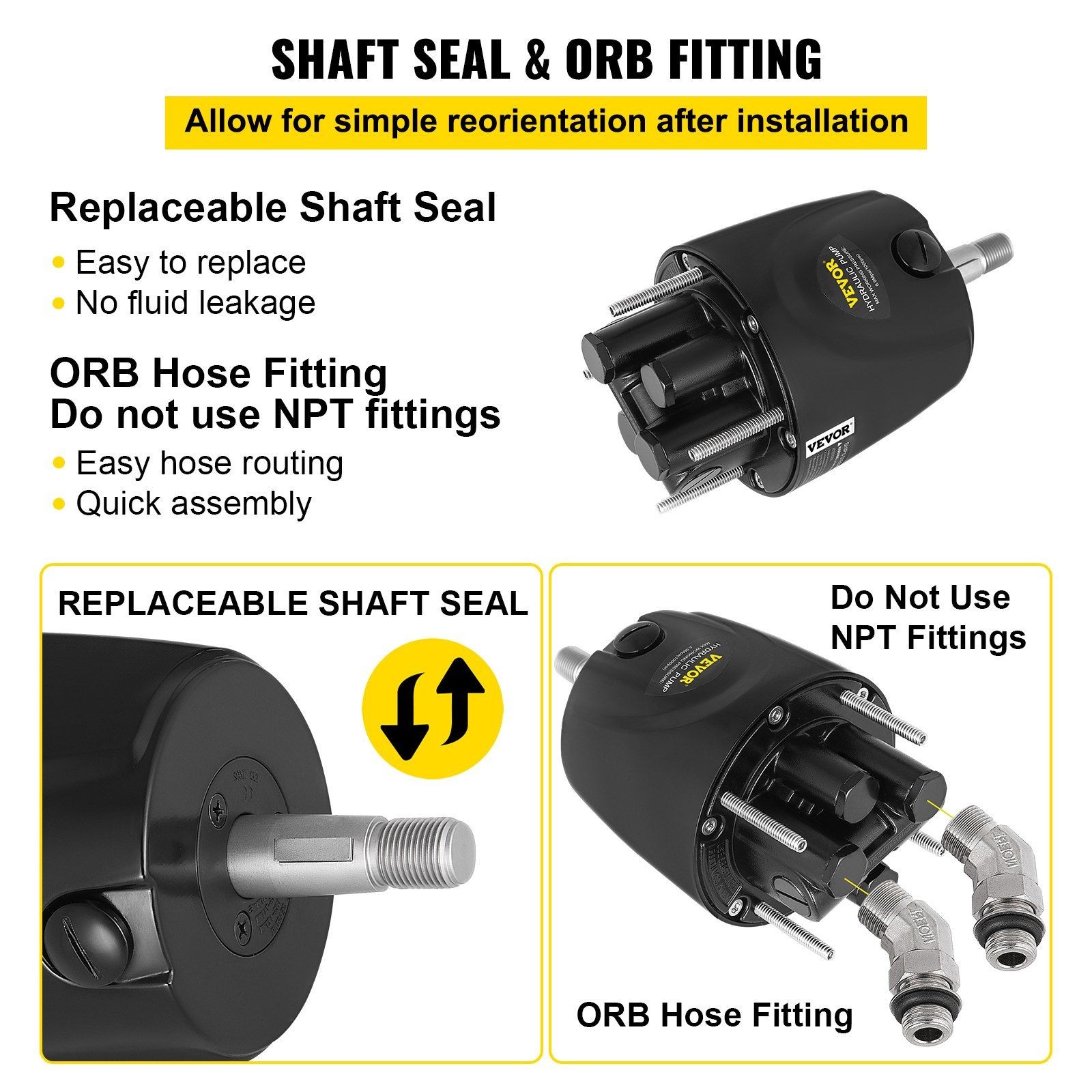 Hydraulic Steering Pump 300HP for Outboard Boats, Compatible with Helm Models