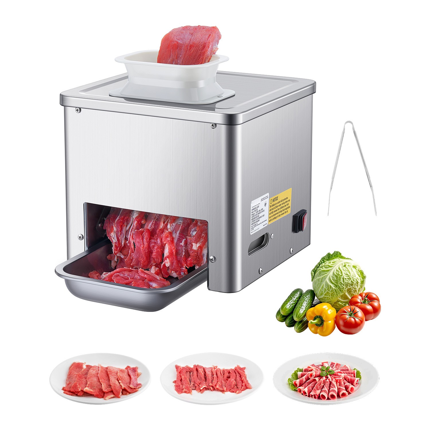 3.5mm Meat Cutter 350lb Commercial Electric Meat Slicer Shredded Cutting Machine