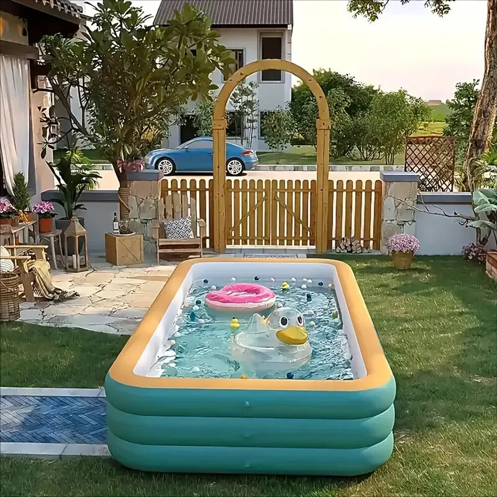 Family Inflatable Swimming Pool for Kids Adults Thickened Large 102" x 63" x 22"