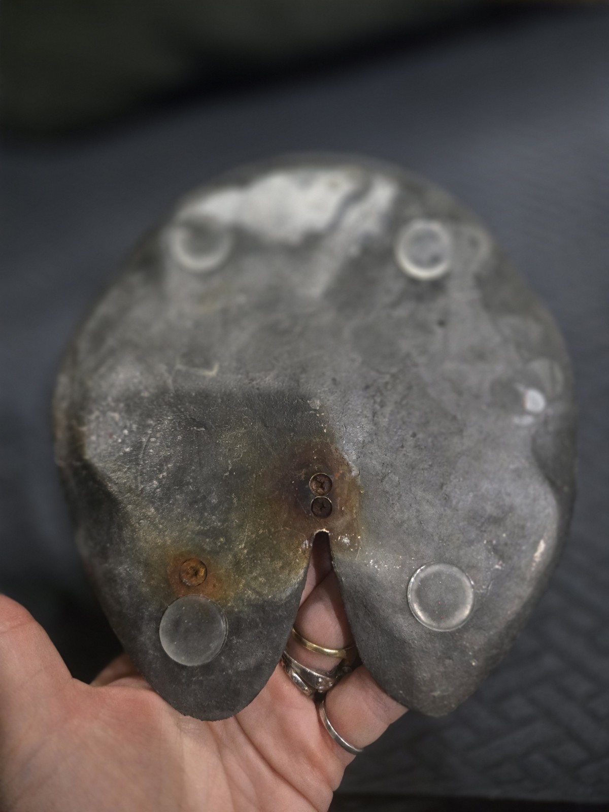 Vintage English Country Iron Garden Sundial with Frog on a Lily Pad