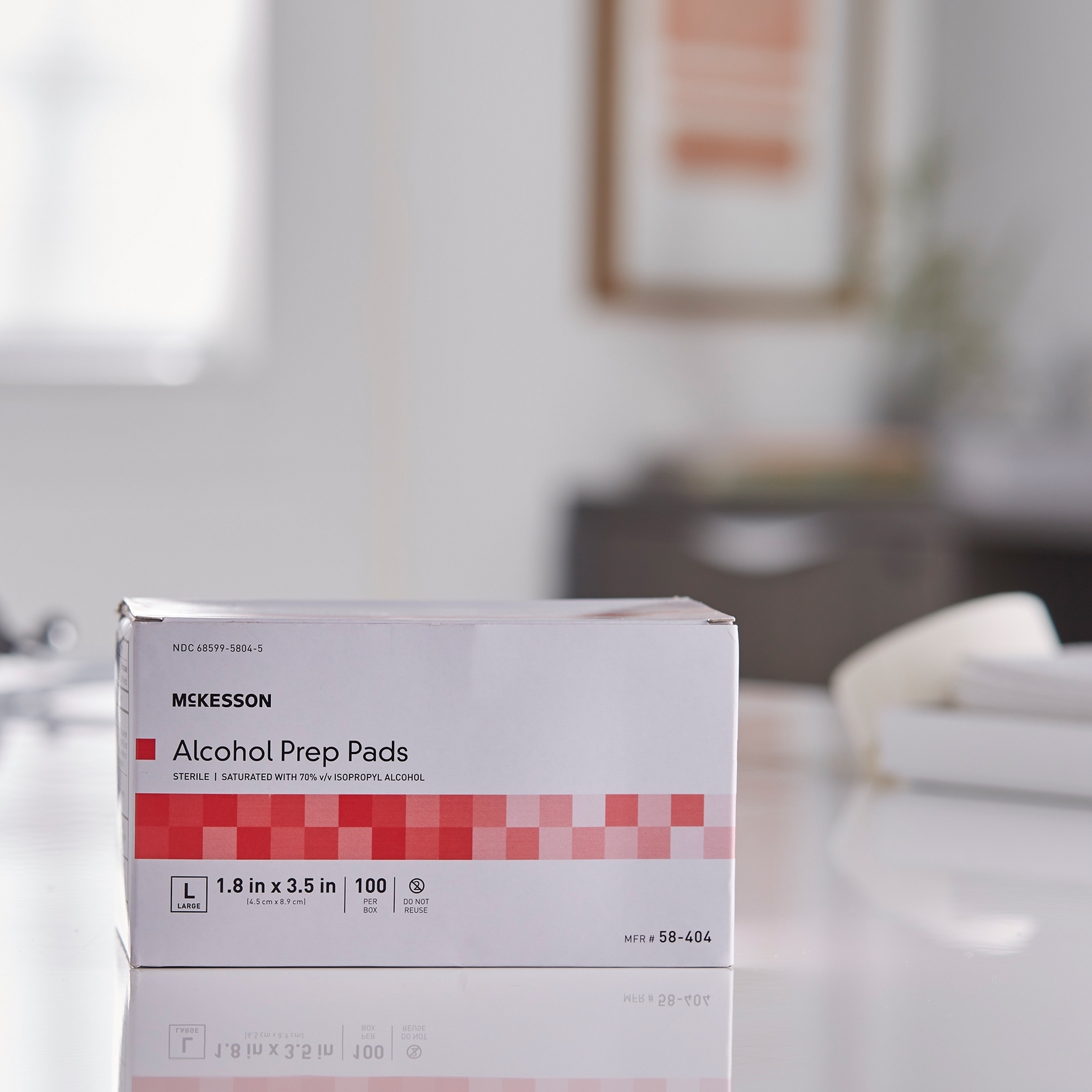 McKesson Sterile Alcohol Prep Pad Large Nonwoven Gauze 58-404 Box of 100