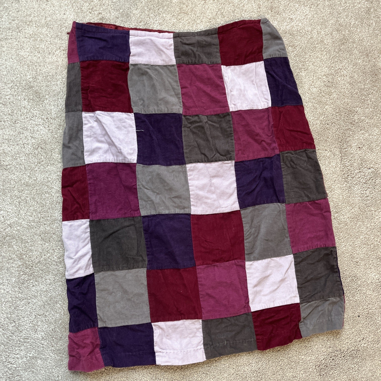 Vintage Esprit Set Patchwork Corduroy Jacket Skirt Girls 11/12 Purple Western 90