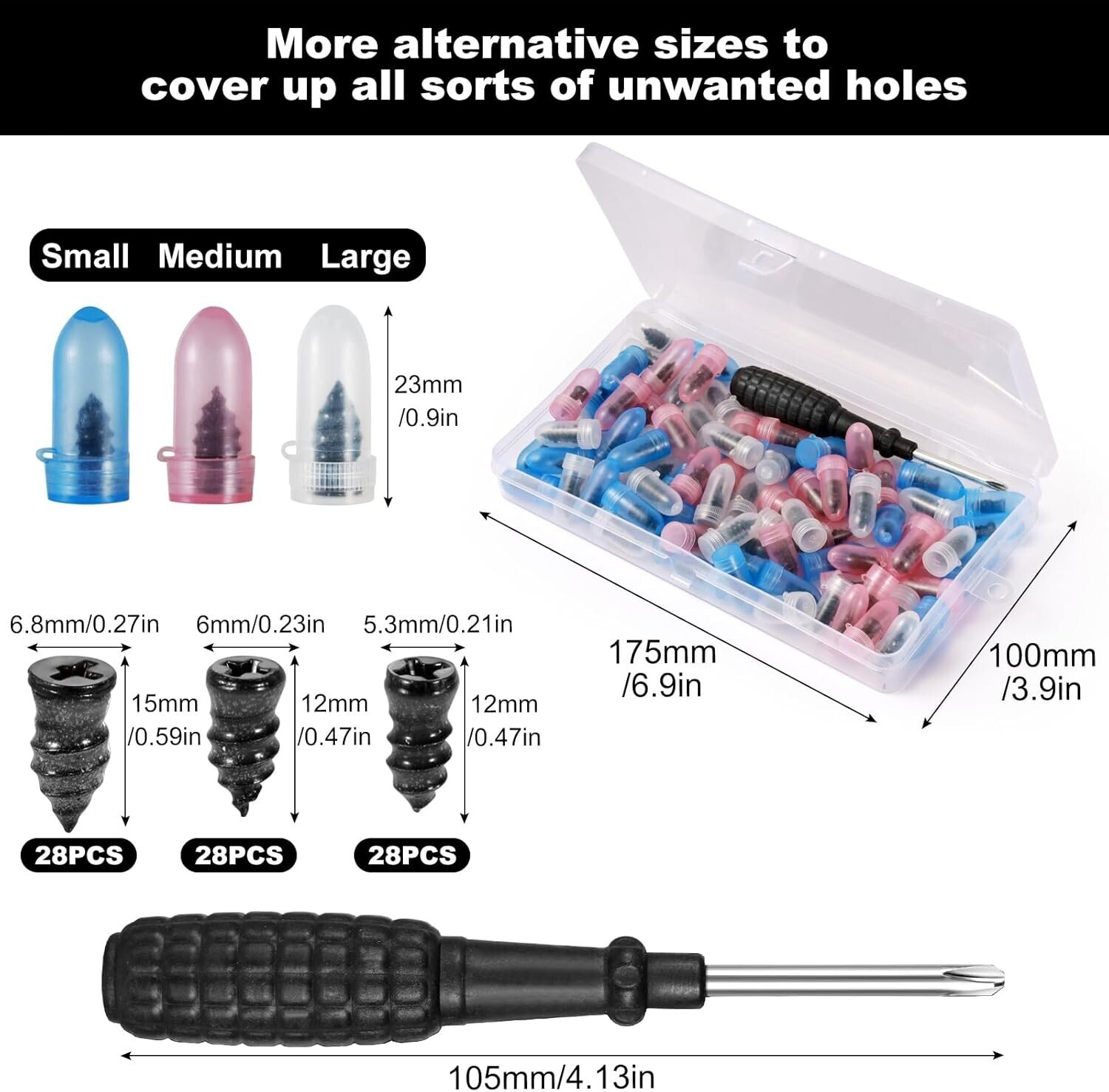 Car Tubeless Vacuum Tyre Puncture Repair Kit Screw Nails Tire Patch Plug 85PCS