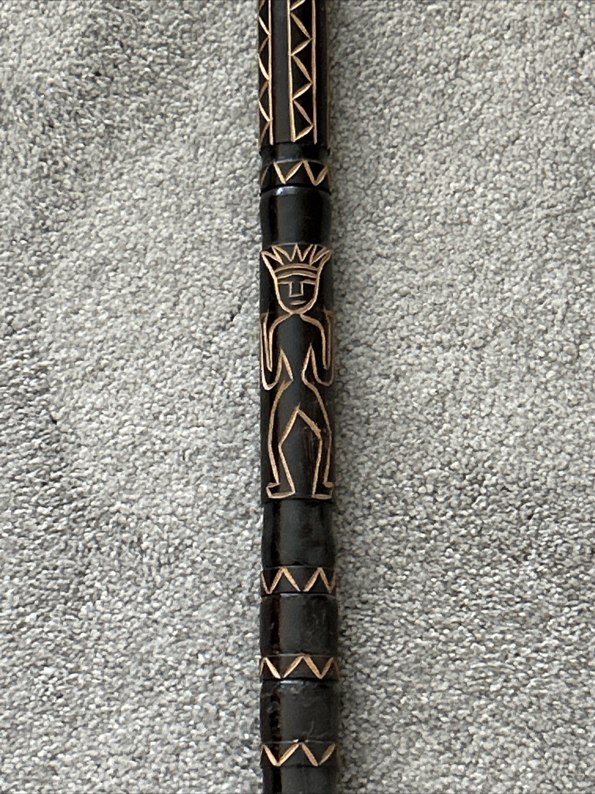 Vintage African Wood & Metal Hand Carved Spear 59”