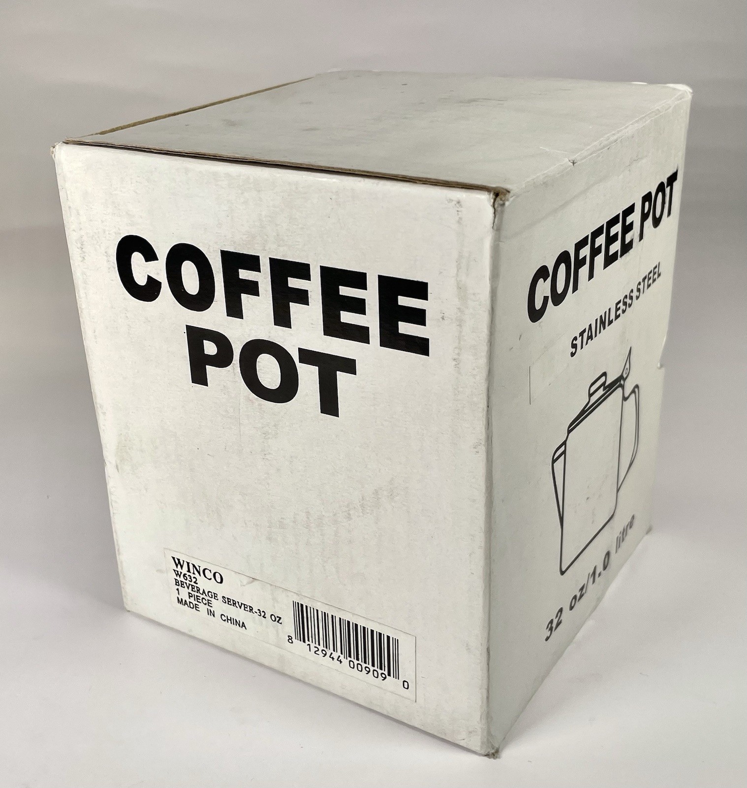 Winco W632 32 Oz Beverage Server Short Spout Hinged Top Stainless Steel QUALITY!