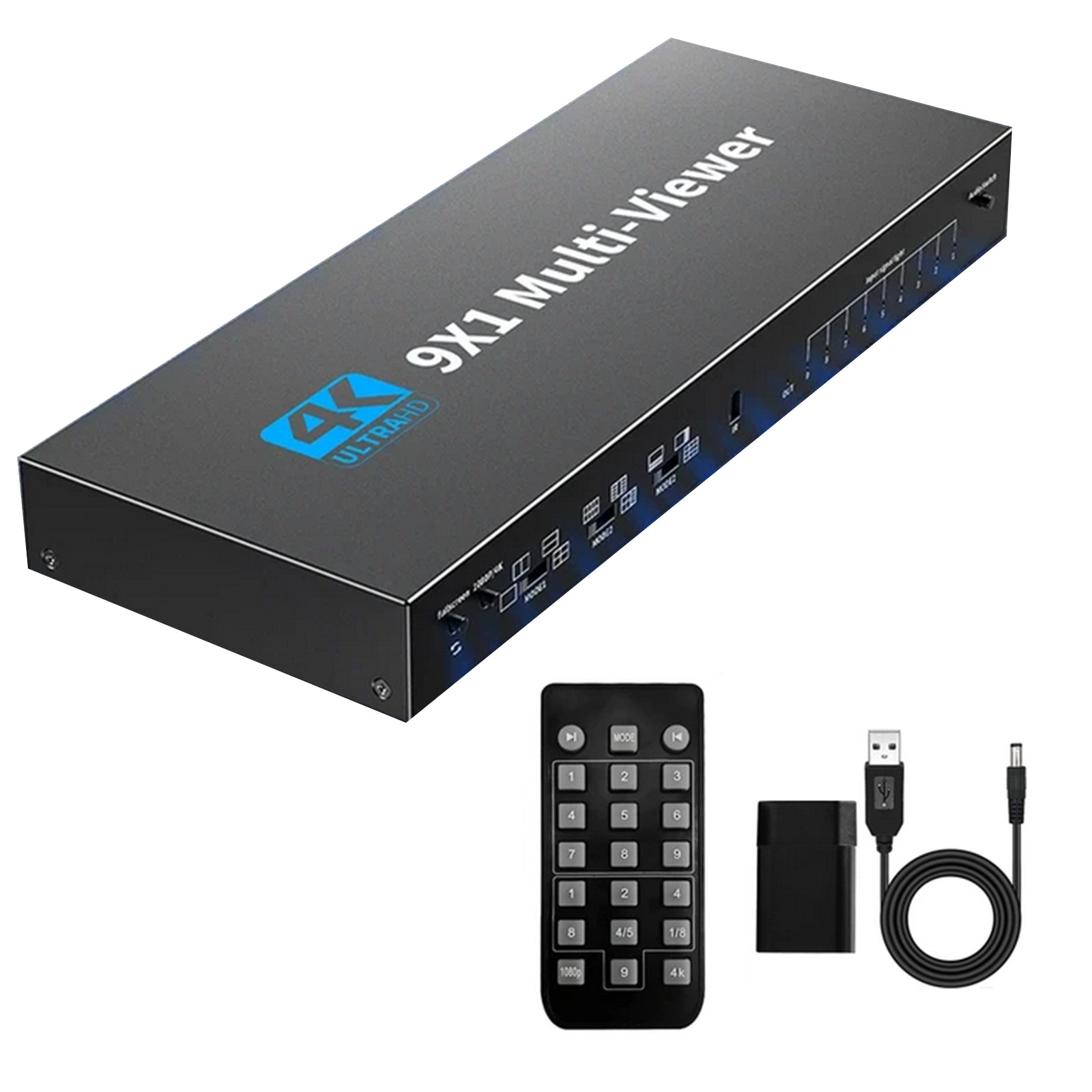 HDMI 9x1 Multiviewer 4K 30hz 9 In 1 Out 1080P Screen Multi-Viewer Switch Box