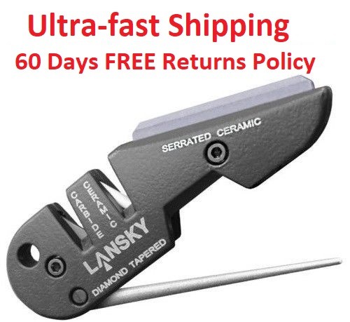 Lansky Blade Medic Measures 4" Four Sharpeners In One Carbide Ceramic Diamond