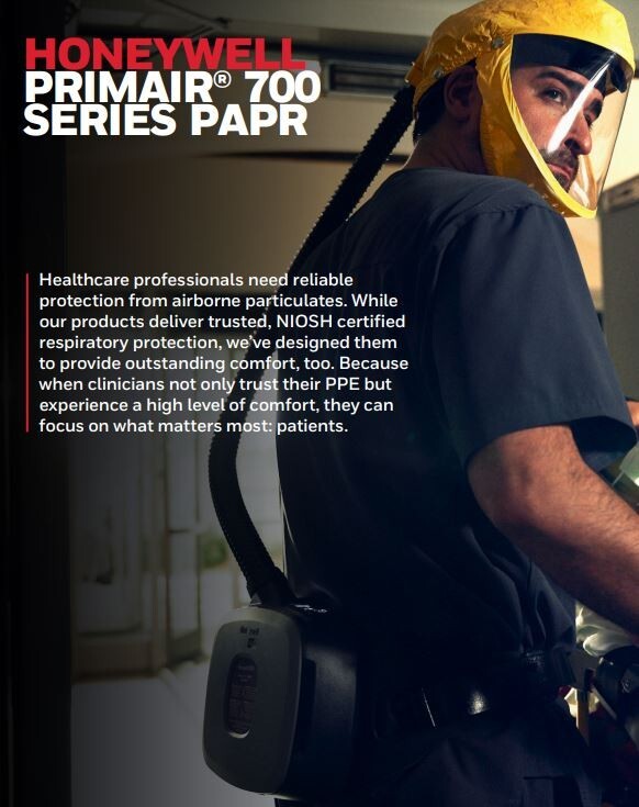 Honeywell PA701HED-101-TF PRIMAIR 700 Powered Air-Purifying Respirator Mask, MED
