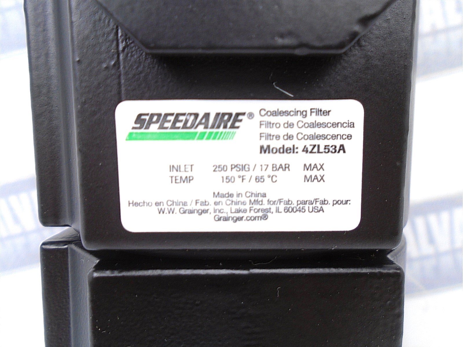 SPEEDAIRE - 4ZL53A - AIR Coalescing OIL FILTER - 250psi, 1/2"NPT, 0.01m, 60 cfm