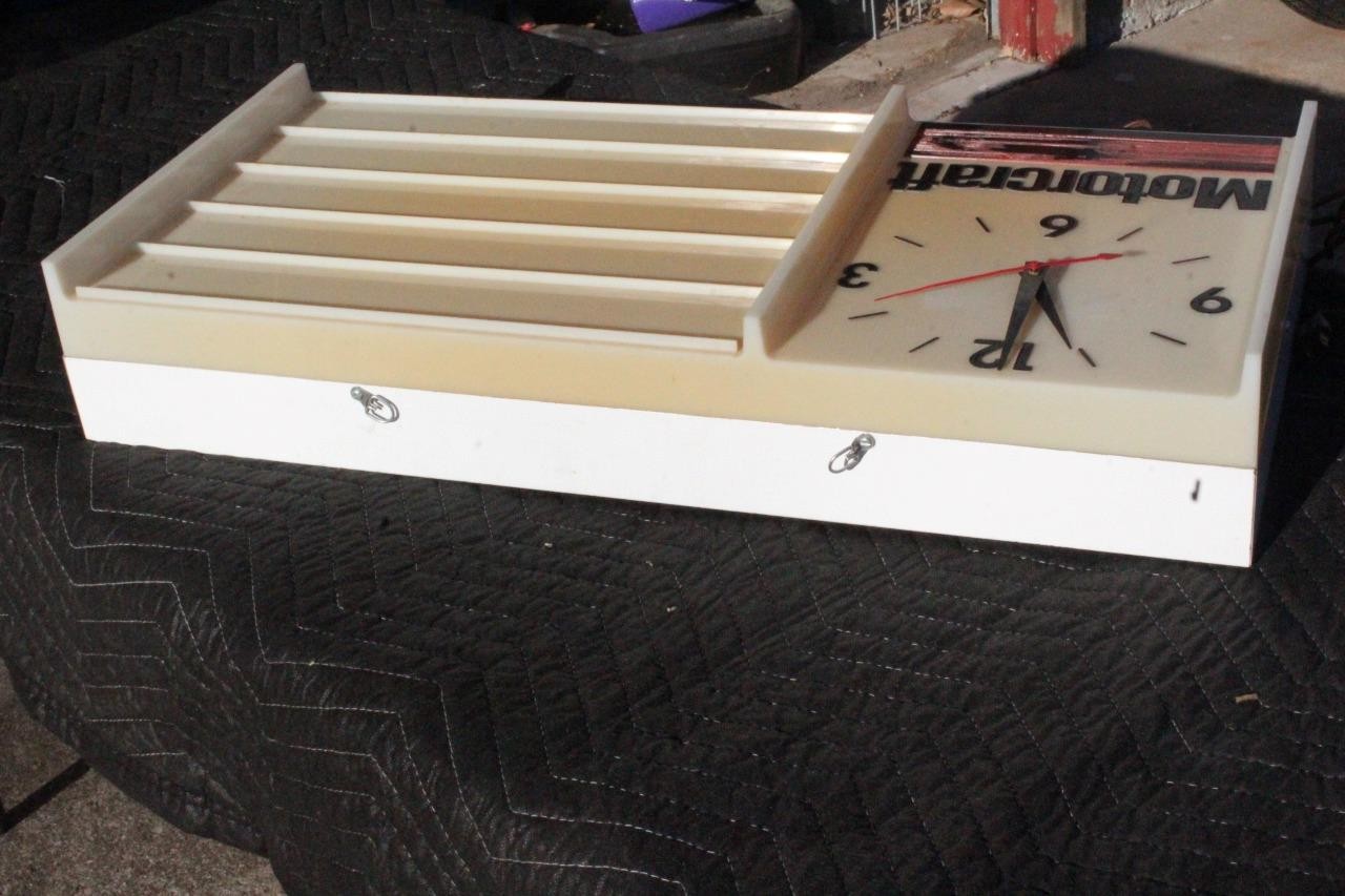 Vintage 1970s Motorcraft Clock Menu Board Sign Ford GT40 Cobra Shelby Mustang