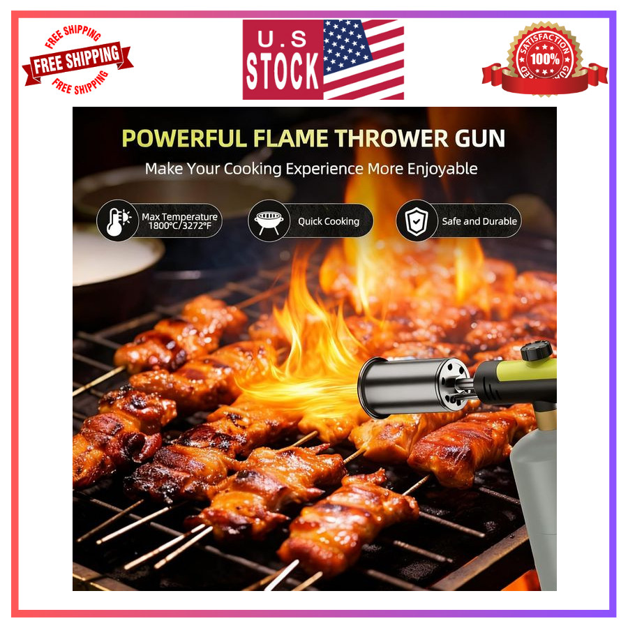SEESE Powerful Propane Torch Gun,Kitchen Cooking Torch With One-Touch Max Fir...