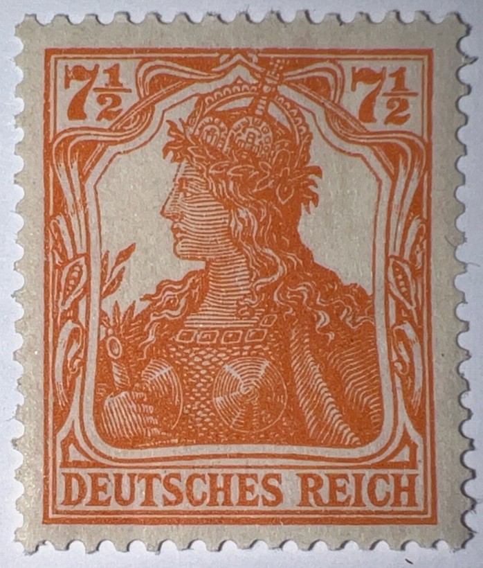 Travelstamps1916 Germany Deutsches Reich Mi. Nr. 99b Germania 7 1/2 Pf , MOGH