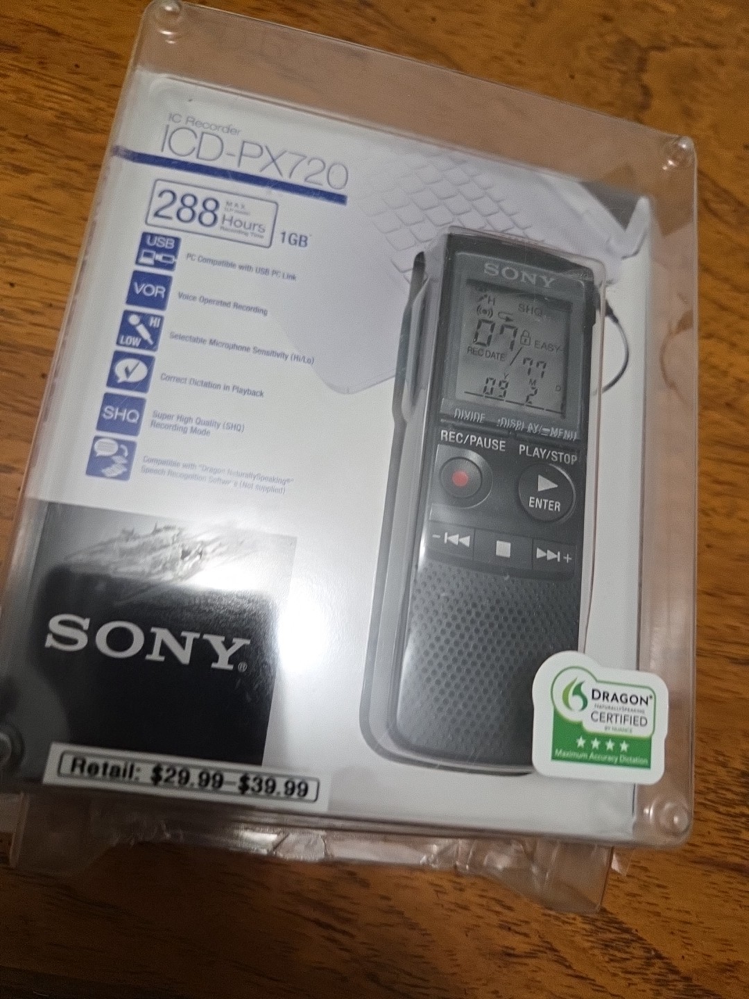 Sony ICD-PX720 Digital Voice Recorder New in a Sealed Unopened Box
