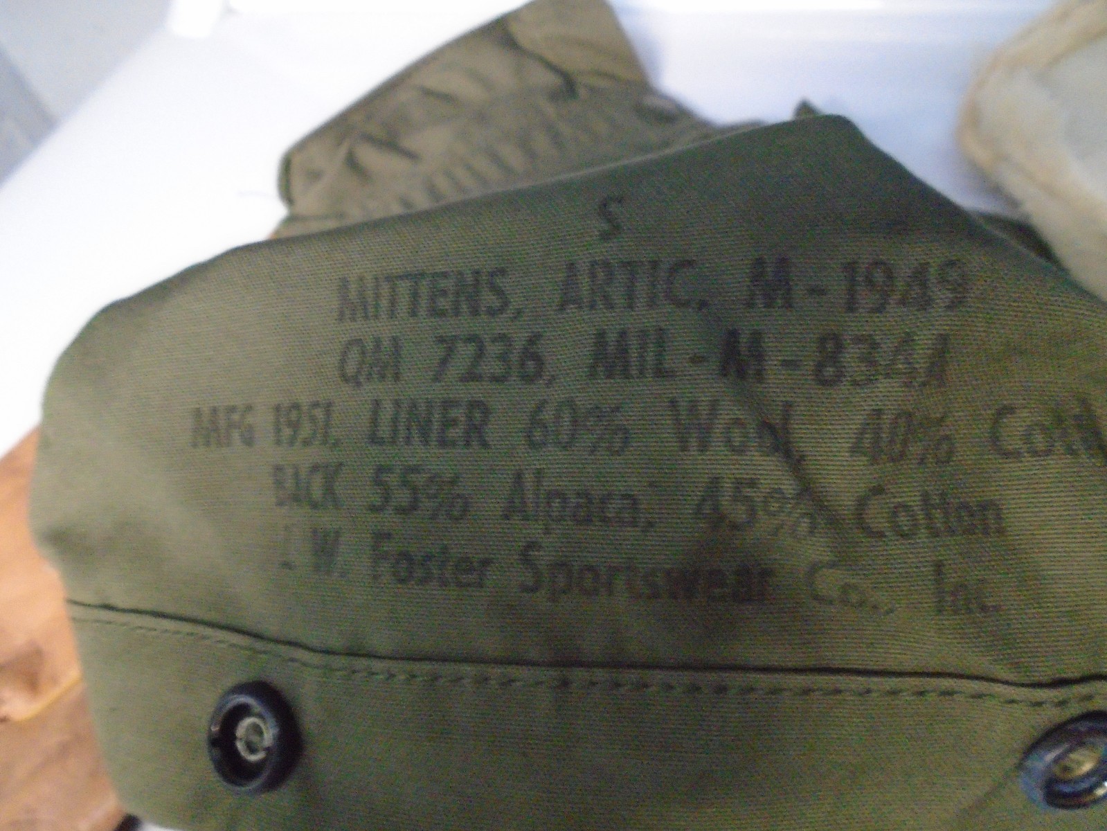 Vintage Military Artic Mittens w/ Liners 1951
