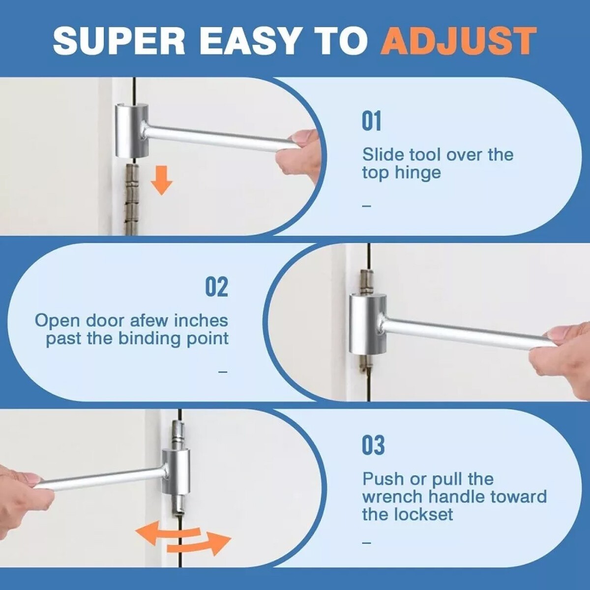 Hinges Gap Adjusting Wrench-Door Hinge Repair Spanner-Adjustable Wrench Tool