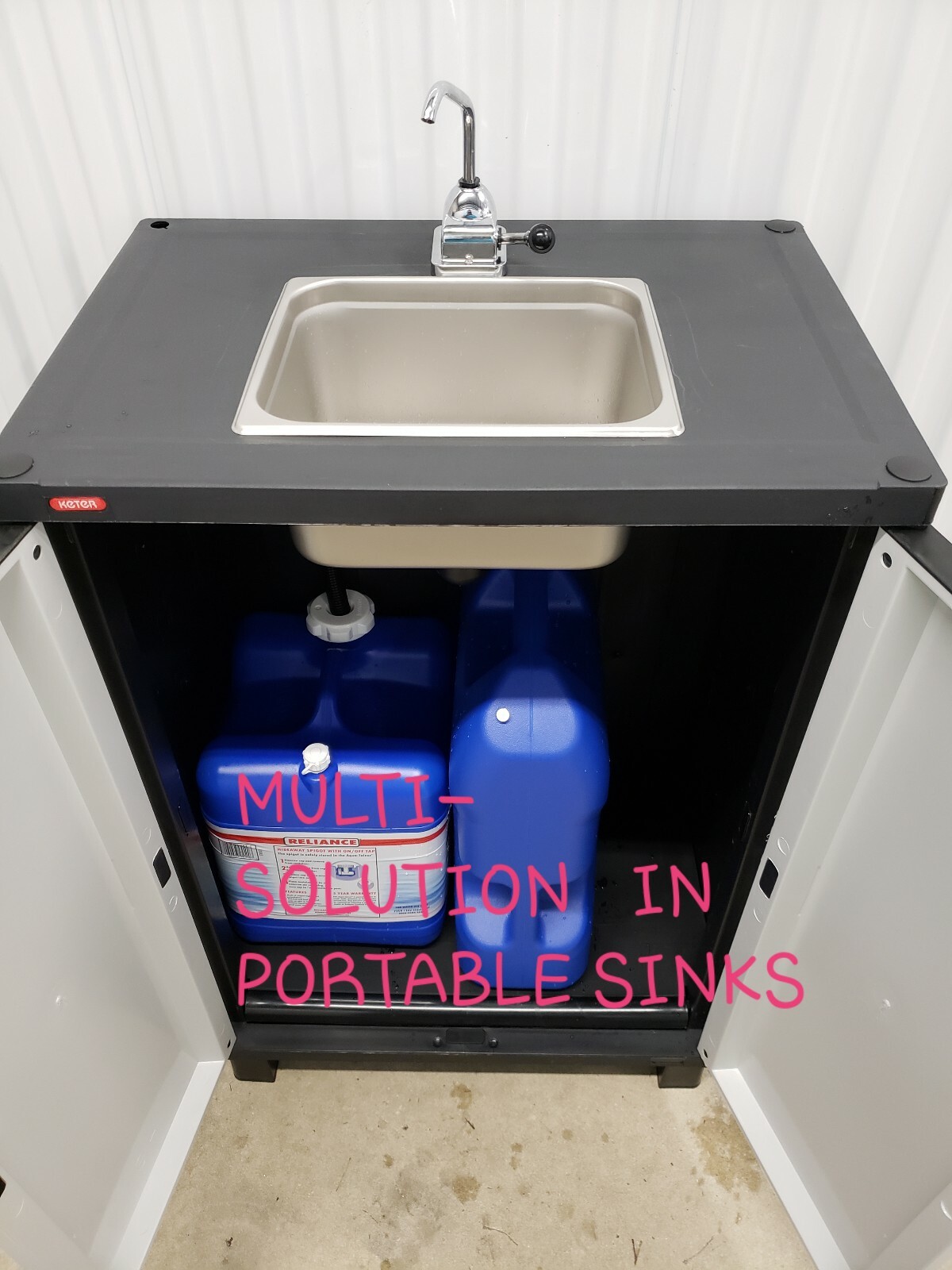 Outdoor Portable sink hand pump self contained no electricity needed