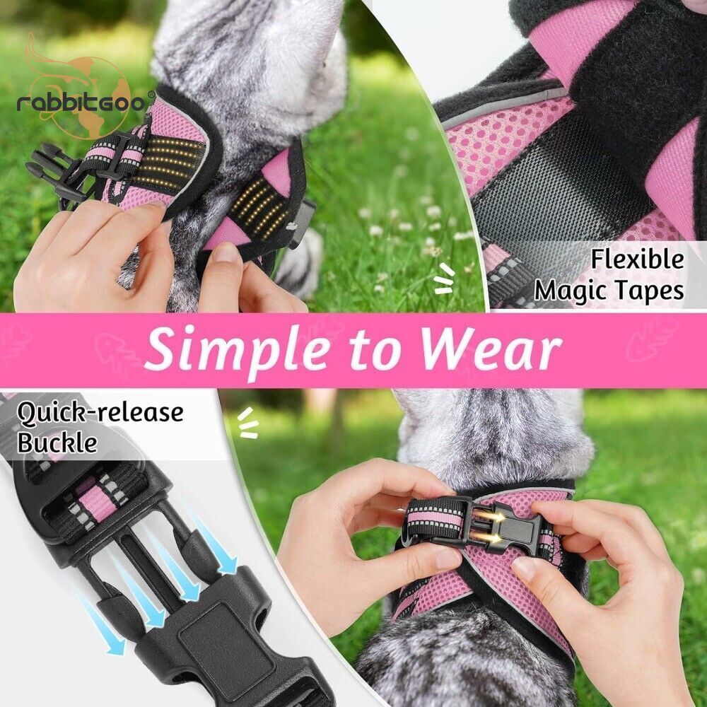 rabbitgoo Cat Harness & Leash Set Escape Proof Adjustable Kitten Vest Reflective