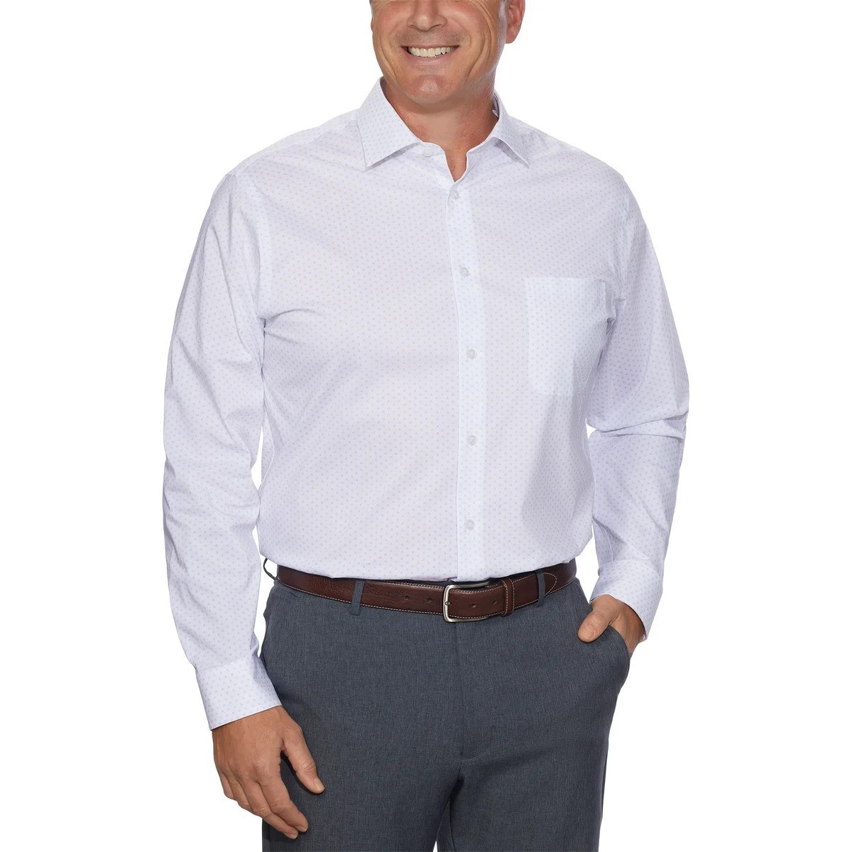 Calvin Klein Men’s Wrinkle Free Dress Shirt, White Size L 16-16.5  32-33