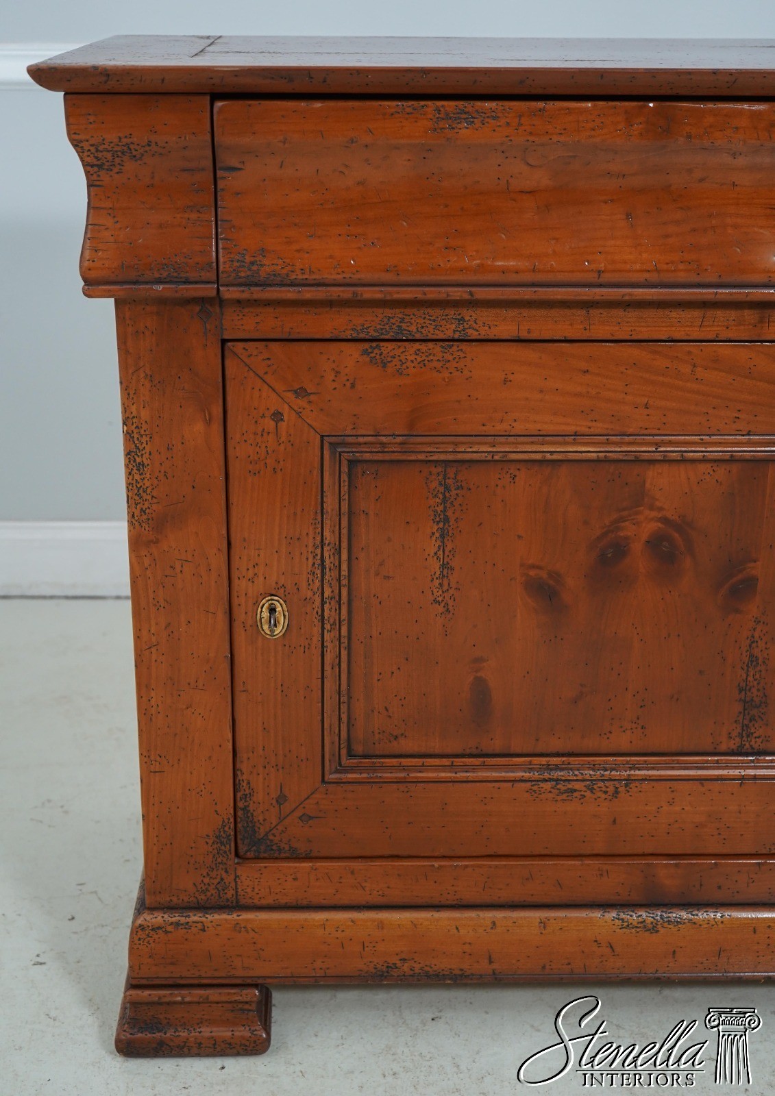 L61269: Italian Continental Style Distressed Finish Cabinet