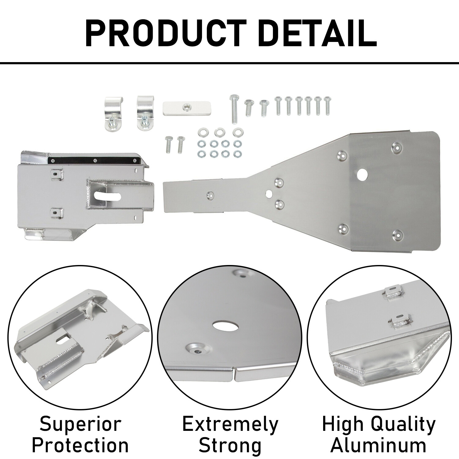 For Yamaha Raptor 700 700R Full Chassis Glide Swing Arm Skid Plate Guard Combo