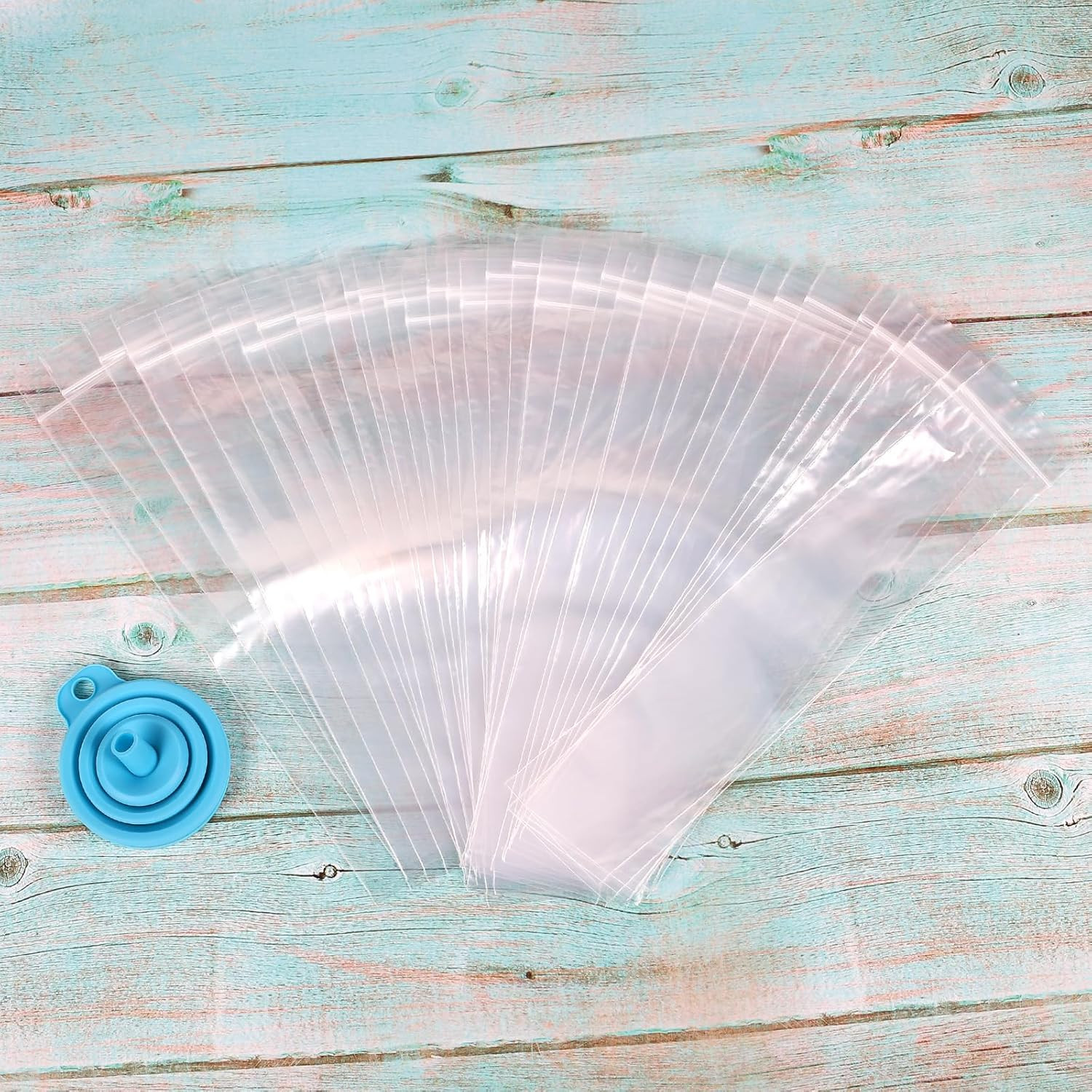 300 Disposable Ice Popsicle Mold Bags Comes with a Funnel, BPA Free Freezer Tube