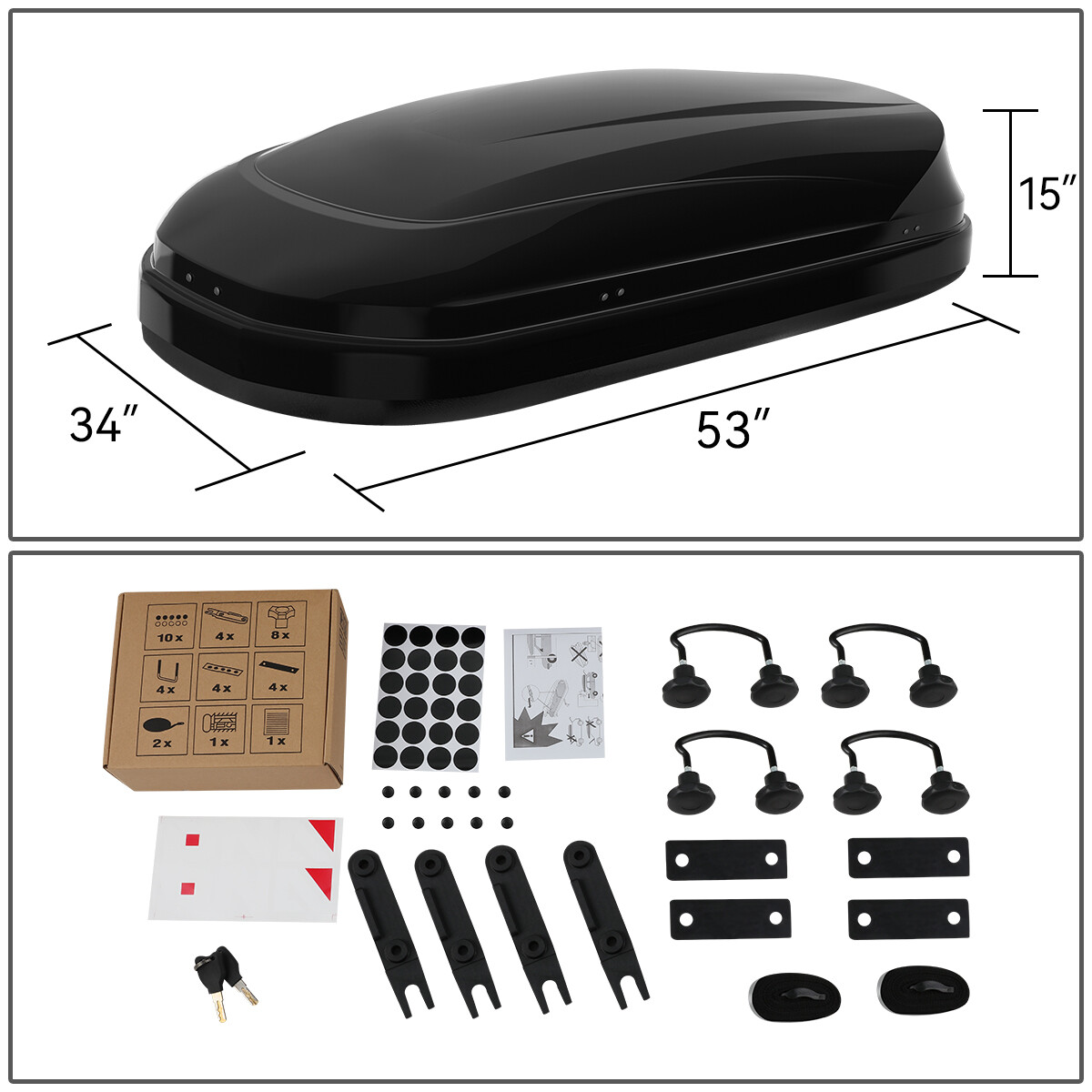 Waterproof Glossy Car Top Cargo Carrier Roof Storage Box