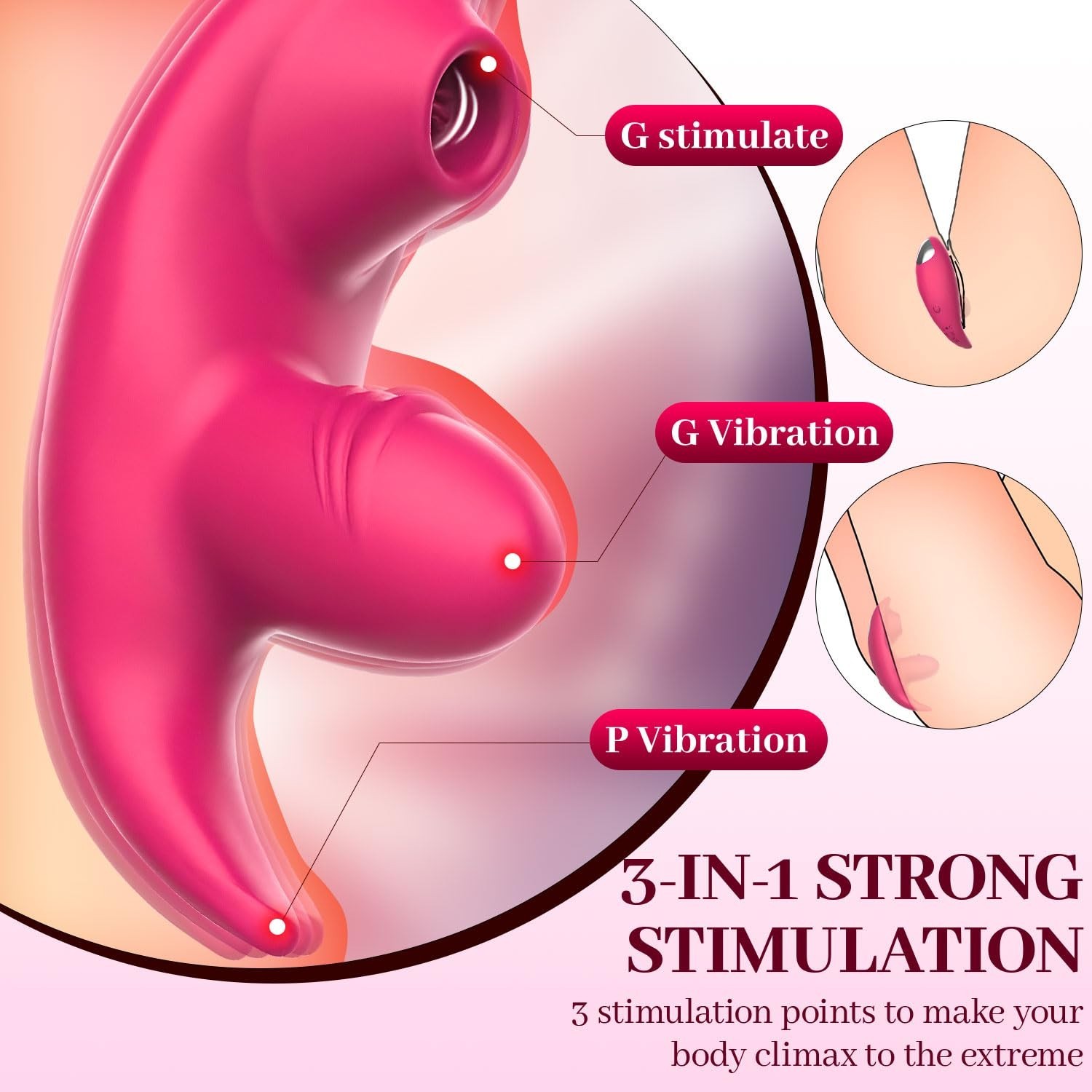 Wearable G-Spot Clit Vibrator Dildo Double Massager Clit Sex Toys for Women