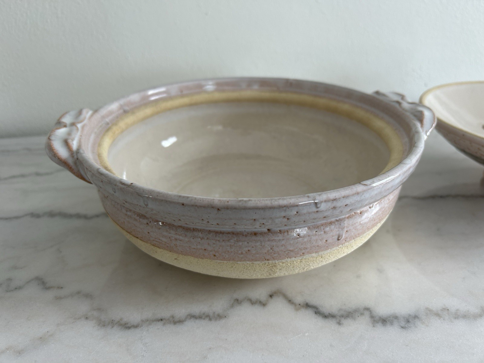 Large Vintage Japanese Banko Shino Ware Donabe Clay Earthenware Pot