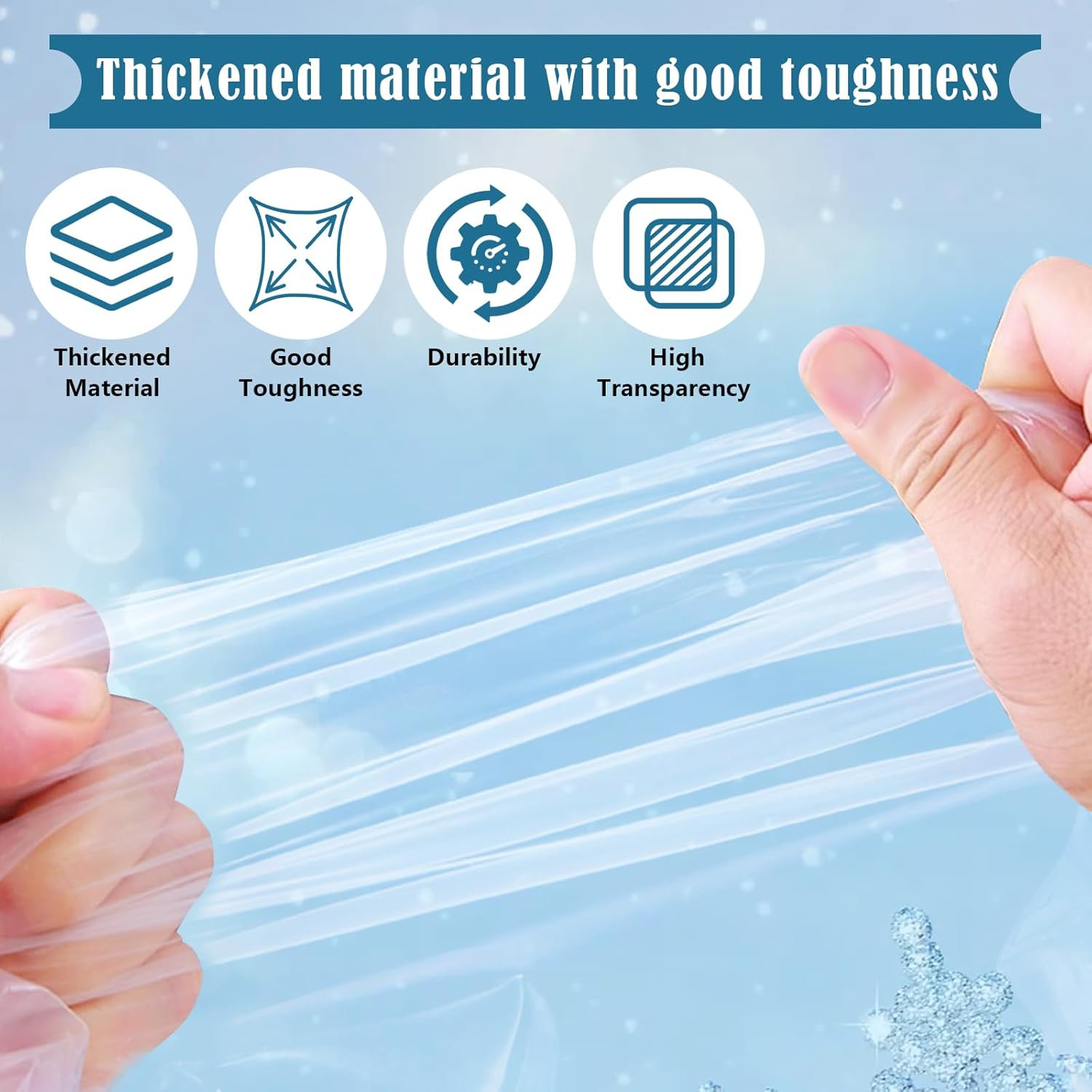 Window Insulation Kit, 63 × 394 Inch Plastic Window Coverings for Winter, Thicke