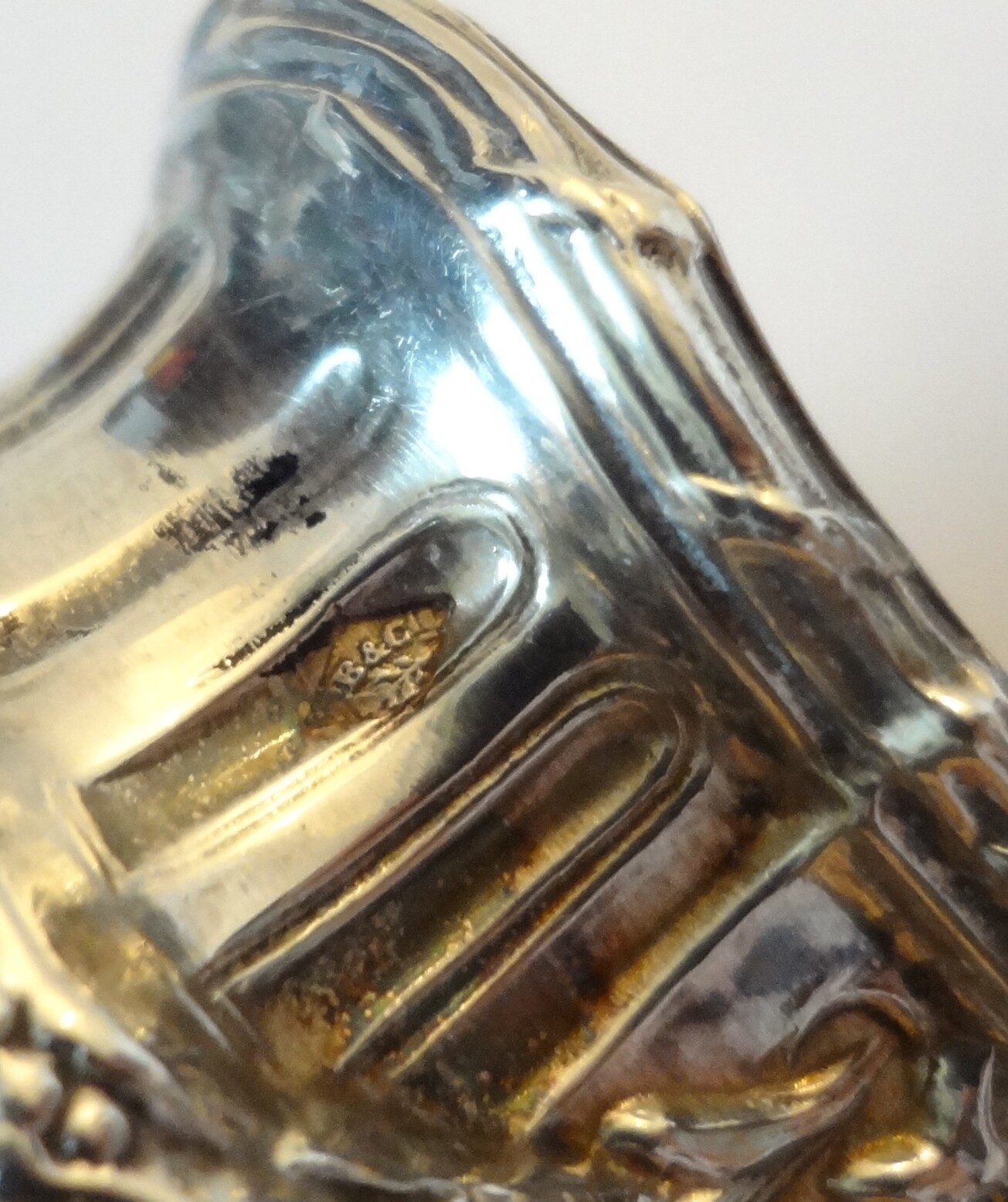 Pair Antique French Salt Cellars PAUL BOUTON & CIE - Glass Liners are Missing